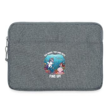 Magie de la mer avec Licorne - Sacoche pour ordinateur portable 15 pouces - gris chiné - Devant