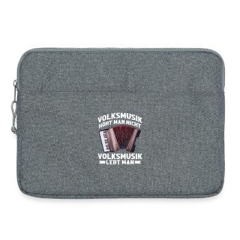 Akkordeon - Volksmusik lebt man - Volksmusiker - Laptoptasche 15" - Grau meliert - Vorne