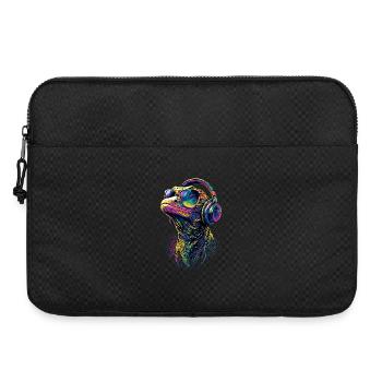 Waran Echse Reptil Komodowaran Bindenwaran Lizard - Laptoptasche 15" - Schwarz - Vorne