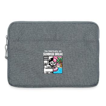 JE SUIS MENTALEMENT EN VACANCES D’ÉTÉ - CADEAU POUR L’ENSEIGNANT - Sacoche pour ordinateur portable 15 pouces - gris chiné - Devant