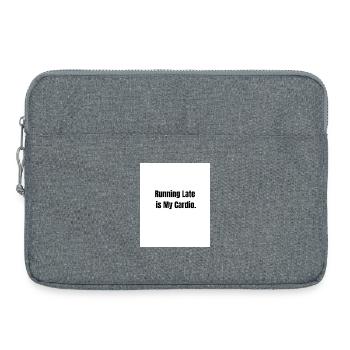 Spät dran – Fitnesslevel: Null - Laptoptasche 15" - Grau meliert - Vorne
