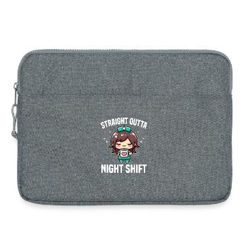 STRAIGHT OUTTA NIGHT SHIFT - CADEAU INFIRMIÈRE - Sacoche pour ordinateur portable 15 pouces - gris chiné - Devant