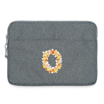 Hawaiian necklace made of flowers – tropical aloha mood - Laptop bag 15" - heather grey - Front