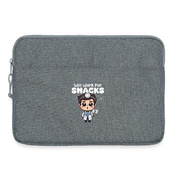 WILL WORK FOR SNACKS - DOCTOR GIFT - Laptop bag 15" - heather grey - Front