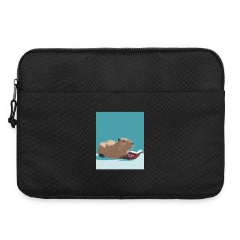 Capybara Reading – Funny Booktok Design  - Laptoptasche 15" - Schwarz - Vorne