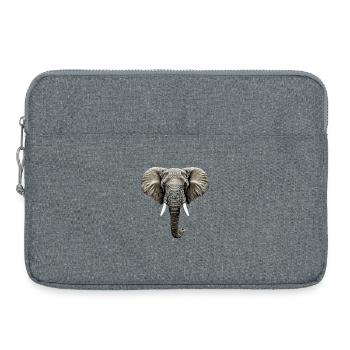 Elefant Rüssel Afrika Safari Wildnis Elefanten - Laptoptasche 15" - Grau meliert - Vorne