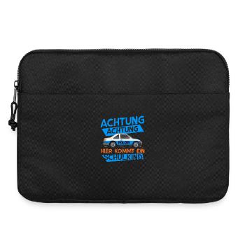 Polizeiauto mit Warnmeldung zum Schulstart - Laptoptasche 15" - Schwarz - Vorne