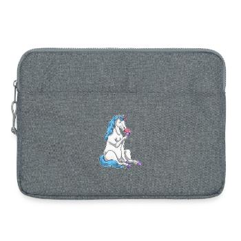 Einhorn Donut - Laptoptasche 15" - Grau meliert - Vorne