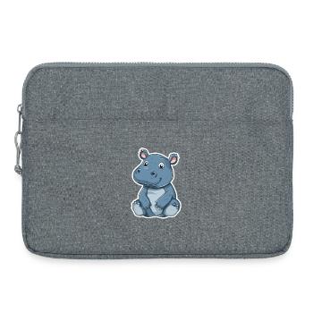 Hippopotame - Sacoche pour ordinateur portable 15 pouces - gris chiné - Devant