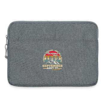 Vintage Cadeau Anniversaire Nées En Septembre 1965 - Sacoche pour ordinateur portable 15 pouces - gris chiné - Devant