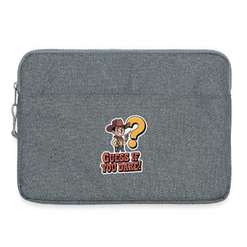 Western Cowboy Ratespiel T-Shirt - Laptoptasche 15" - Grau meliert - Vorne