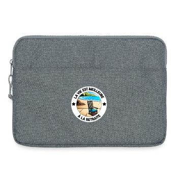 Cadeau Retraité Pot de Départ - Sacoche pour ordinateur portable 15 pouces - gris chiné - Devant