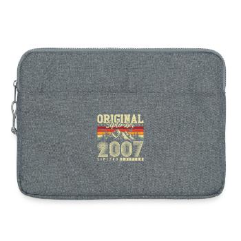 Carte d'anniversaire rétro originale de septembre 2007 - Sacoche pour ordinateur portable 15 pouces - gris chiné - Devant
