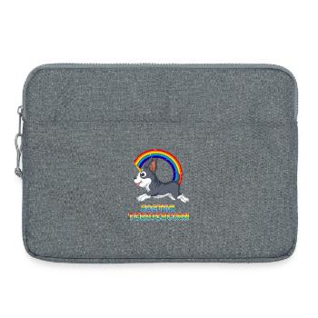 Conception ludique de licorne Boston Terrier - Sacoche pour ordinateur portable 15 pouces - gris chiné - Devant