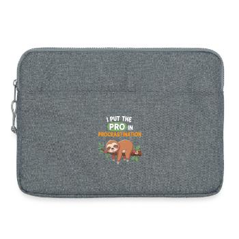I Put The Pro in Procrastination Sloth - Laptop bag 15" - heather grey - Front