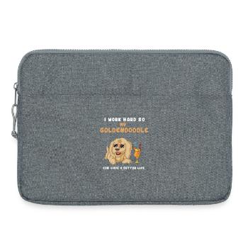 Ich arbeite hart, damit mein goldenes Gekritzel besser werden kann - Laptoptasche 15" - Grau meliert - Vorne