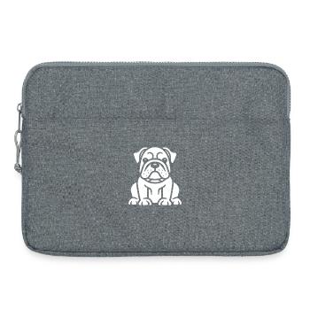 Bulldog Puppy Detailed Illustration - Laptop bag 15" - heather grey - Front