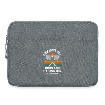 Chiens et badminton - Sacoche pour ordinateur portable 15 pouces - gris chiné - Devant