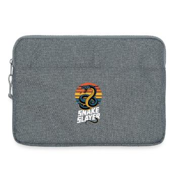 Snake hunter – Retro Schlange Design - Laptop bag 15" - heather grey - Front