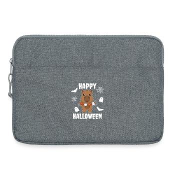 Costume de fantôme citrouille d'Halloween joyeux Capybara - Sacoche pour ordinateur portable 15 pouces - gris chiné - Devant