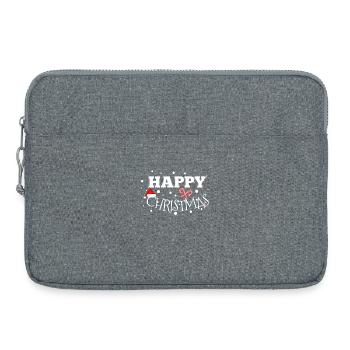 Idée cadeau de Noël - Sacoche pour ordinateur portable 15 pouces - gris chiné - Devant