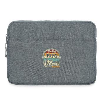55e anniversaire Millésime Septembre Année 1970 - Sacoche pour ordinateur portable 15 pouces - gris chiné - Devant