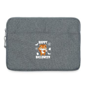 Tiger Happy Halloween Citrouille Fantôme Costume - Sacoche pour ordinateur portable 15 pouces - gris chiné - Devant
