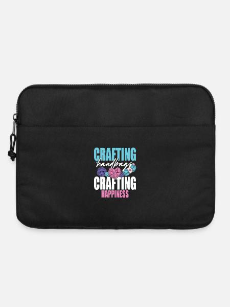 Häkeln Stricken - Laptoptasche 15" - Schwarz