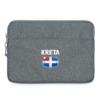 Crete flag design with watercolor effect - Laptop bag 15" - heather grey - Front