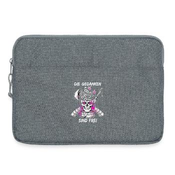 Guerrier Crâne Samouraï - Sacoche pour ordinateur portable 15 pouces - gris chiné - Devant