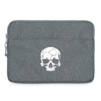 Abstract skull with cracks - Laptop bag 15" - heather grey - Front