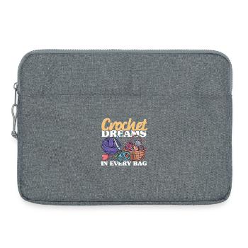 Crochet Tricot Des rêves de crochet dans chaque sac - Sacoche pour ordinateur portable 15 pouces - gris chiné - Devant