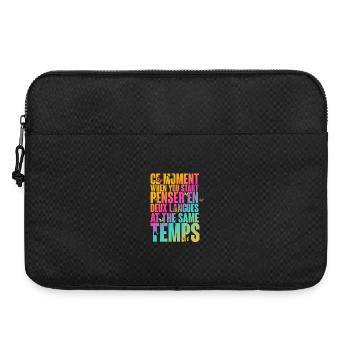 Bunte Motivbotschaft mit Schmetterlingen - Laptoptasche 15" - Schwarz - Vorne
