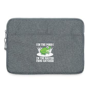 Master Frog Catcher Cartoon Design - Laptop bag 15" - heather grey - Front