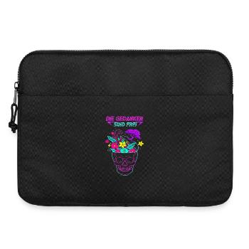 Neon Blumen Schädel - Gedanken sind Frei  - Laptoptasche 15" - Schwarz - Vorne