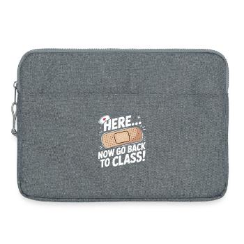 Humorvolles Schulmützen Motiv für den Schulanfang - Laptoptasche 15" - Grau meliert - Vorne