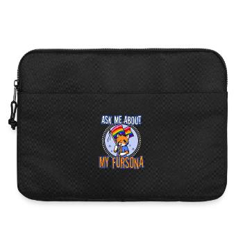 Ask me about my Fursona - Laptop bag 15" - black - Front