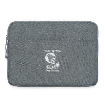 Squelette drôle de professeur pour Halloween en classe - Sacoche pour ordinateur portable 15 pouces - gris chiné - Devant