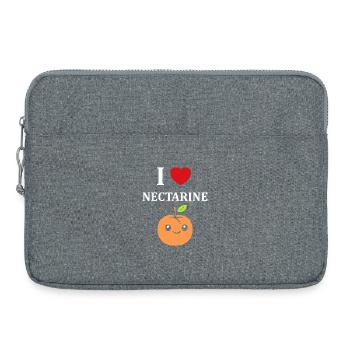 Lustiges Nektarinen-Eis-Orangen-Design - Laptoptasche 15" - Grau meliert - Vorne