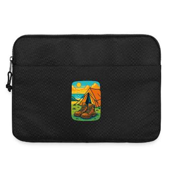 Camping Abenteuer Stiefel Zelt Strand - Laptoptasche 15" - Schwarz - Vorne