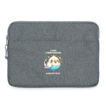 Petit compagnon équipé | Perruche - Sacoche pour ordinateur portable 15 pouces - gris chiné - Devant