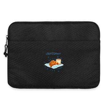 Croissant Blue Retro Design - Laptop bag 15" - black - Front