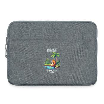 Entrez dans la zone Capybara | Capybara et détente - Sacoche pour ordinateur portable 15 pouces - gris chiné - Devant