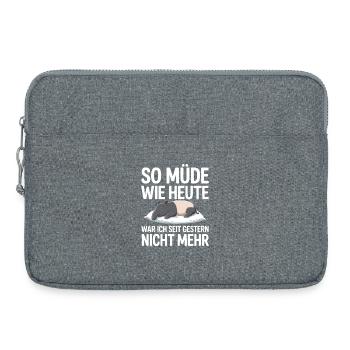 So müde wie heute Tapir Schlafshirt Geschenk - Laptoptasche 15" - Grau meliert - Vorne