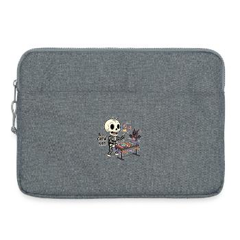 Skeleton with xylophone and bat - Laptop bag 15" - heather grey - Front