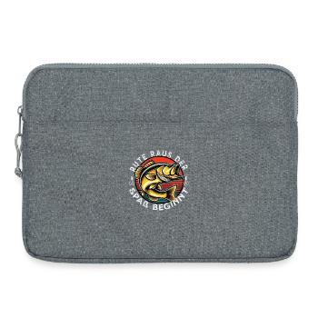 Rod Ruas The Fun Begins Angler Fishing - Laptop bag 15" - heather grey - Front