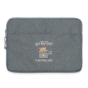 Adorable conception de motivation pour le travail du chat - Sacoche pour ordinateur portable 15 pouces - gris chiné - Devant