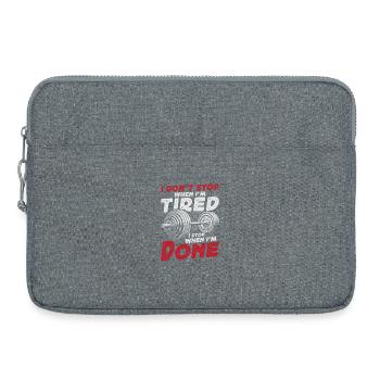 Inspirierende Inspiration für das Fitnessstudio - Laptoptasche 15" - Grau meliert - Vorne