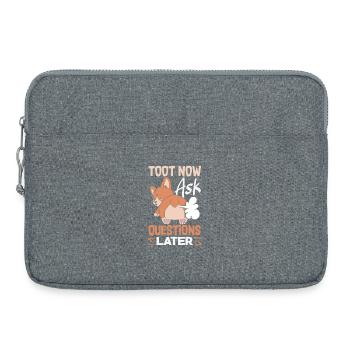 Public Fart Funny Inappropriate - Laptop bag 15" - heather grey - Front