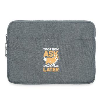 Public Fart Funny Inappropriate - Laptop bag 15" - heather grey - Front